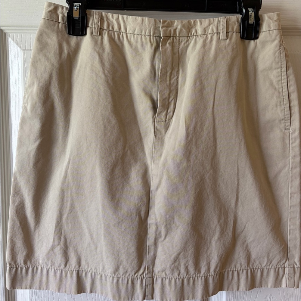 Gap Khaki Cotton Skirt - Classic A-Line size 6 with pockets